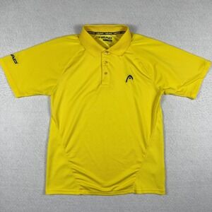 Head Polo Shirt Mens Small Yellow Golf‎ Vacation Travel Casual Tennis Preppy